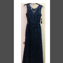 Betsy & Adam Lace Formal Dress Size 4 New with Tags Prom Evening maxi sequins