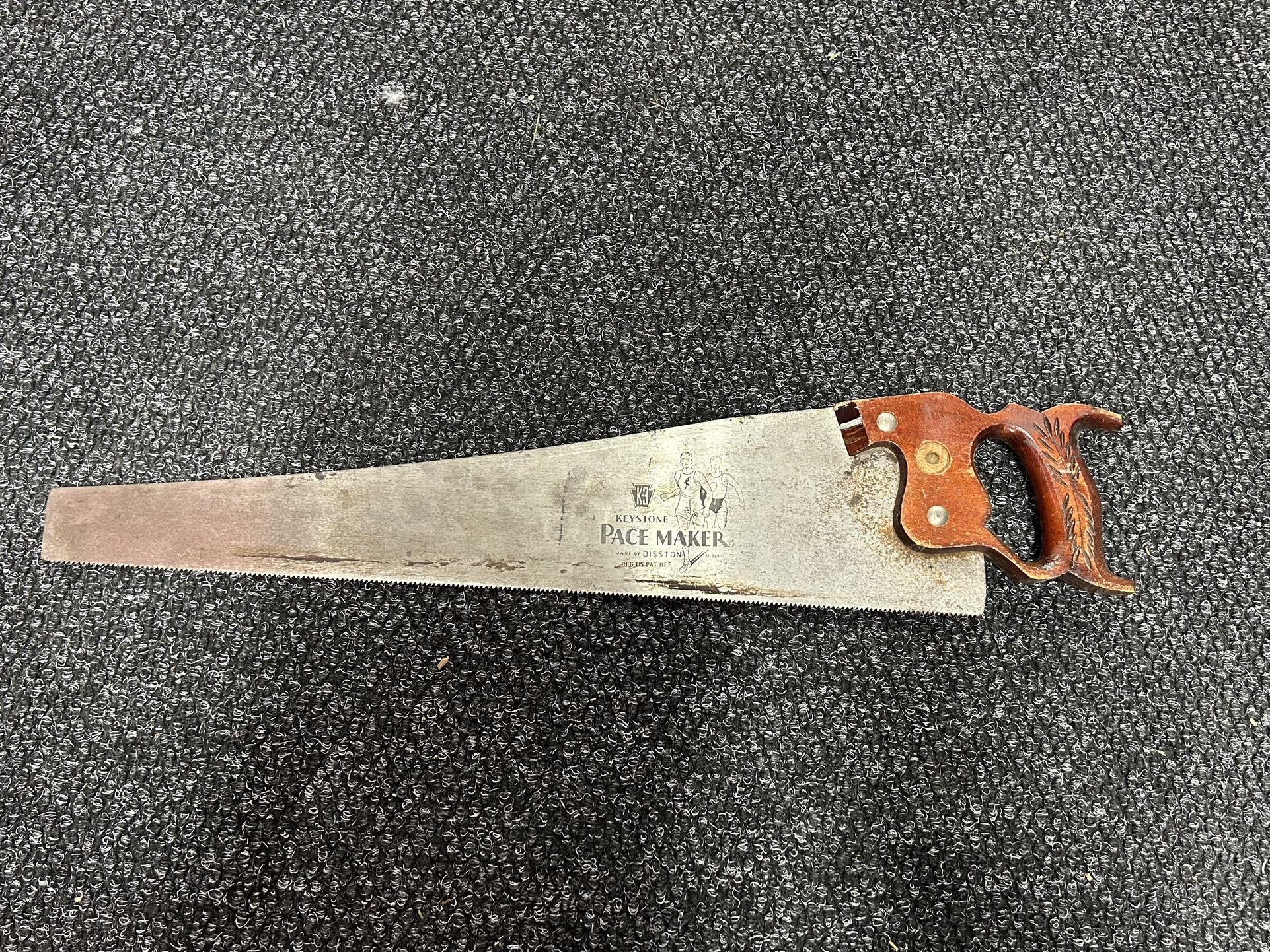 VTG Disston Keystone K-3 Pace Maker Etch Handsaw 26"