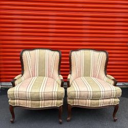 Set of Ethan Allen Louis XV-Style Bergere Chairs