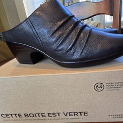 Brand New Leather Heeled Mules By Clarks