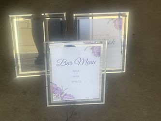 Three Silver Frames For Wedding Pictures Or Sjfna Thumbnail