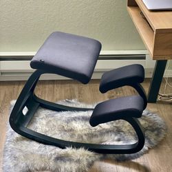 Varier Variable™ Balans Original Kneeling Ergonomic Desk Chair, Black Wood / Black