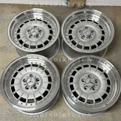 New 17x8/9 +30 AMG Mercedes Barock Style Wheels Rims SILVER Fits W210 W211 190E