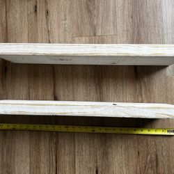 White Wood Floating Shelves With Towel Rack