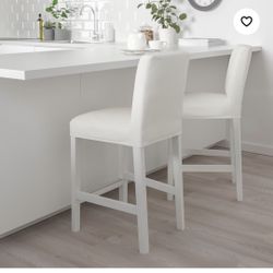 Bar stool chair with backrest (2 Chairs)  washable covers