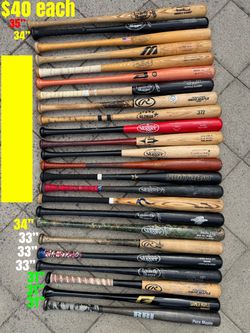 Baseball Wood bats $40 each firm have more equipment available