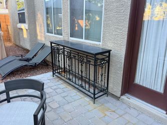 Black Wrought Iron Console Table