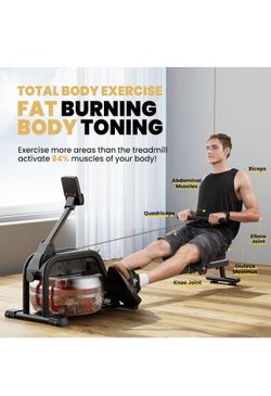 Rowing Machines for Home - Magnetic/Water Rowing Machine with Upgrade 16 Resistance Levels, Max 350 LB Weight Capacity, LCD Monitor and Comfortable Se