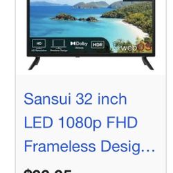 32” Sansui Flat Screen 