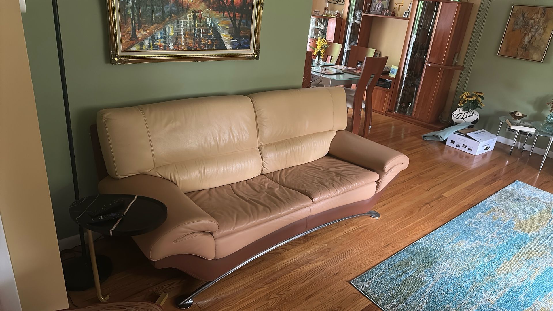 Living Room Italian Leather Set