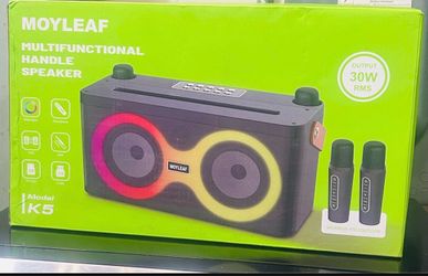 Myoleaf karaoke speaker box with 2 microphones