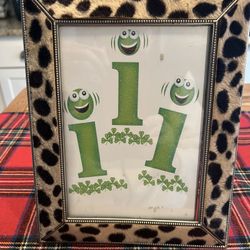 Photo Frame Plush Faux Leopard Fur 7.5” x 9.5”