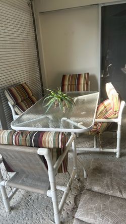 White outdoor table for patio (no chairs)