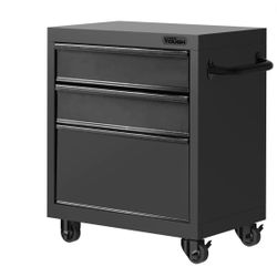 Hyper Tough 20036 27" 3 Drawer Rolling Tool Cabinet, Black