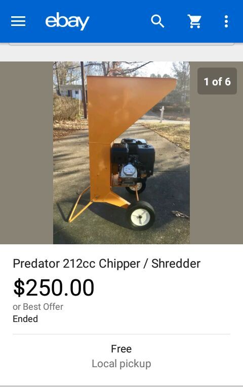 Predator 212cc wood chipper shredder
