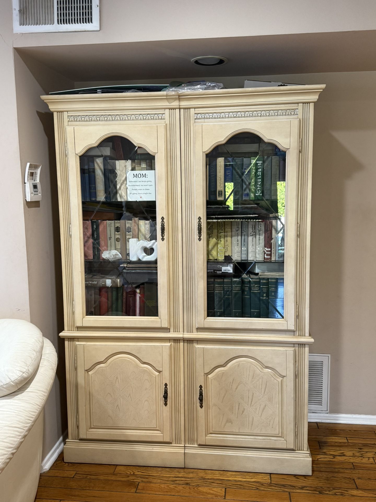 Vintage Antique Style Wood Carved China Cabinet
