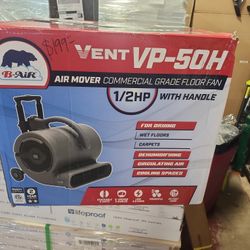 
B-Air
1/2 HP Air Mover for Janitorial Water Damage Restoration Stackable Carpet Dryer Floor Blower Fan with Handle Grey