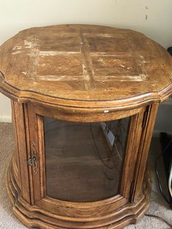 vintage octagonal curio end table