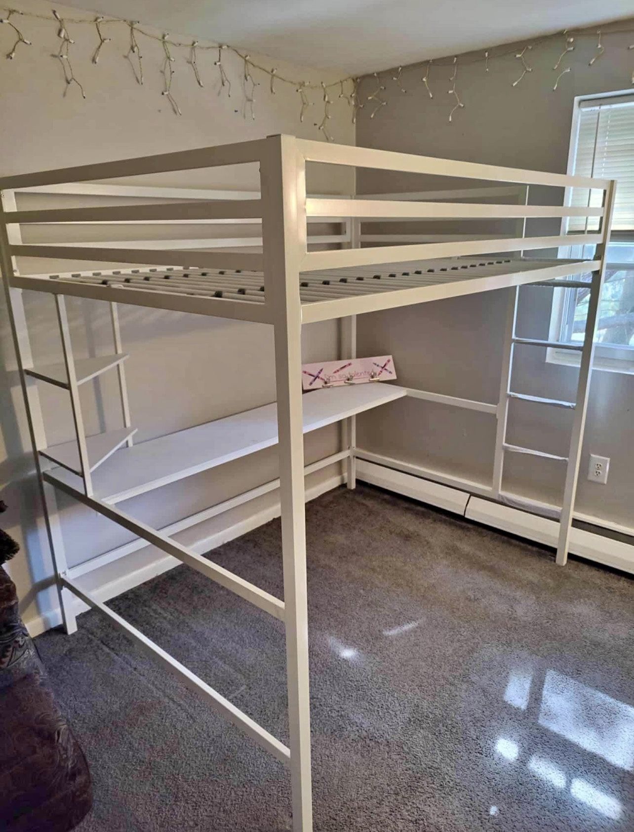 White Loft Bed