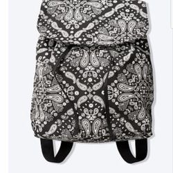 New Victoria Secret Pink Small Cotton Canvas Backpack Purse 