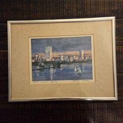 Vintage Boston Summer Evening Painting Signed Thomas Rebek