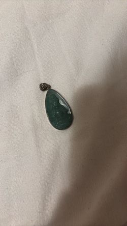 Aventurine Quan Yin Silver Pendant
