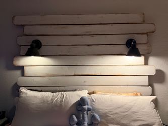 Custom Build Wood Headboard with Lights