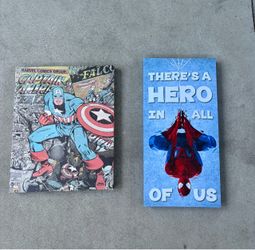 Marvel Captain America and Spider-Man Wall Art Prints