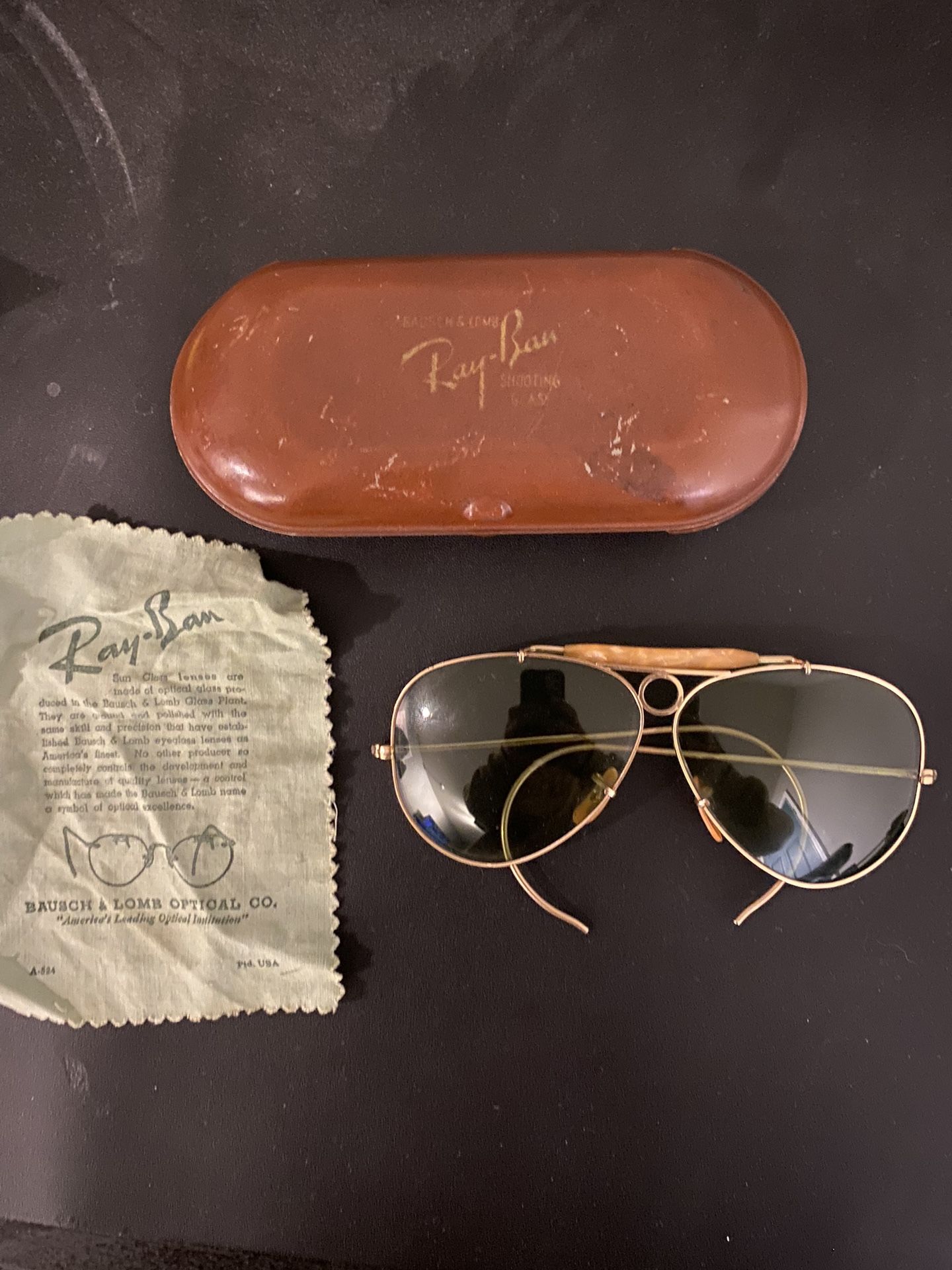 Ray-Bans Vintage Shooter Aviators Green Sunglasses