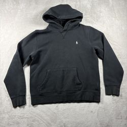 Polo Ralph Lauren Full Zip Hoodie Boys XL 18-20 Black Pony Red Pullover #2275