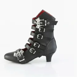 Demonia Flora - 1035 Black Vegan Leather Goth Bat Heel Boots Size 8