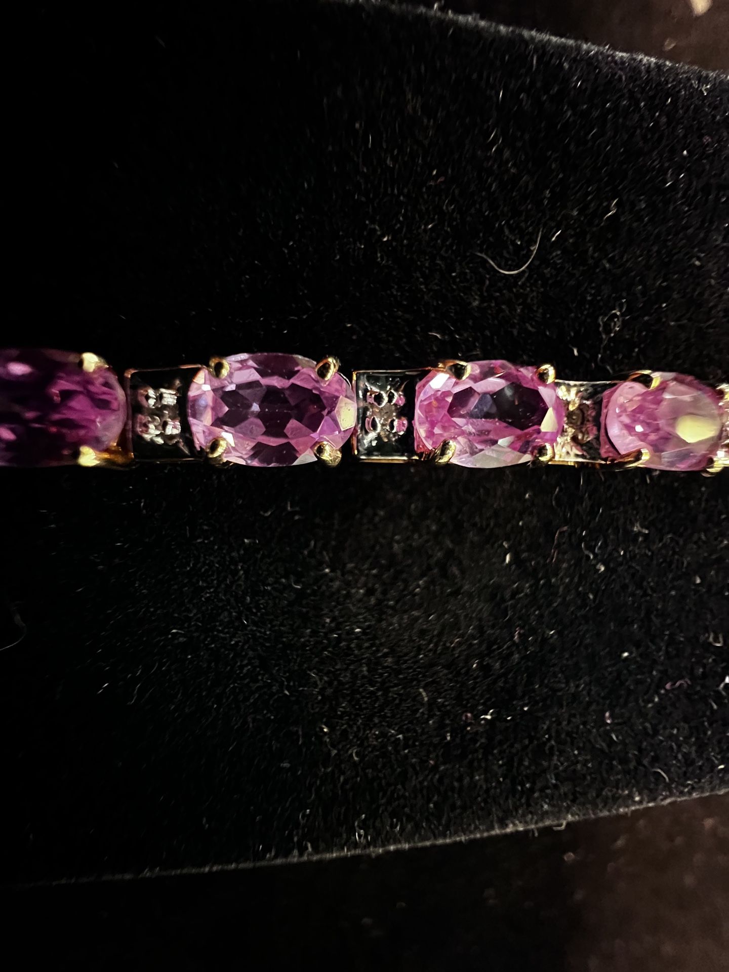 10K Pink Topaz Bracelet