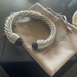 David Yurman Cable Bracelet Sterling Silver Black Onyx