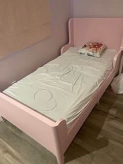 IKEA Pink Adjustable Bed + Casper Twin XL Mattress – Like New