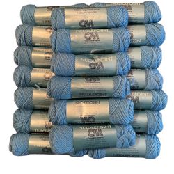 Lot Of 20 VTG Skeins Lady Handicraft Columbia-Minerva Needlepoint, blue, NEW.