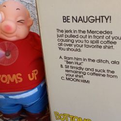 Vintage BOTTOMS UP Doll aka Moonies Automobile Car Truck Etc Gag Plastic Guy Hangs In Window And Moons People