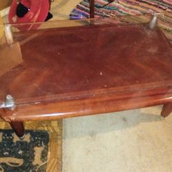 Wooden Glass Top Coffee Table