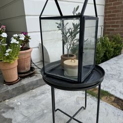 Metal Terrarium (black).  Perfect For Display Of Plants Or Candela Inside Or Outside