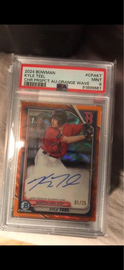 2024 Bowman Chrome Kyle Teel Orange Wave Auto PSA 9