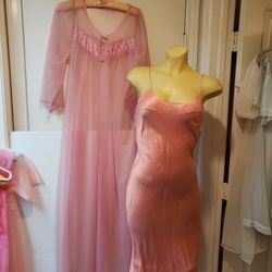 Silk Nitegown & Vintage Robe See Description