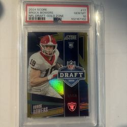 2024 PANINI SCORE NFL DRAFT | GOLD ZONE [#7/50] Brock Bowers PSA 10