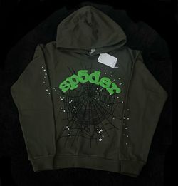Dark Green Spider Hoodie — Size Small