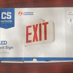 LED EXIT SIGN LOW PROFILE, NEVER BEEN USED. 
