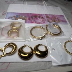 Gold Hoops Stainless Steel 