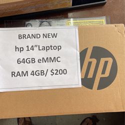 hp 14-dq0020nr 14” 64gb eMMC 4gb Ram Laptop In Box