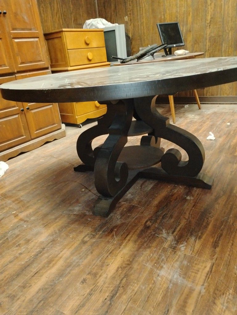 Brand New Really Nice Hard Wood With Rustic Style Includes 4-6 Chairs