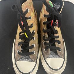 CONVERSE CHUCK TAYLOR 70 HI HIGH "NBA JAM" BROWN-SOLAR RED SZ 5  [171692C]