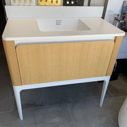 36” Wet Style Vanity w/ White Top/Sink & Soft-Close Drawer