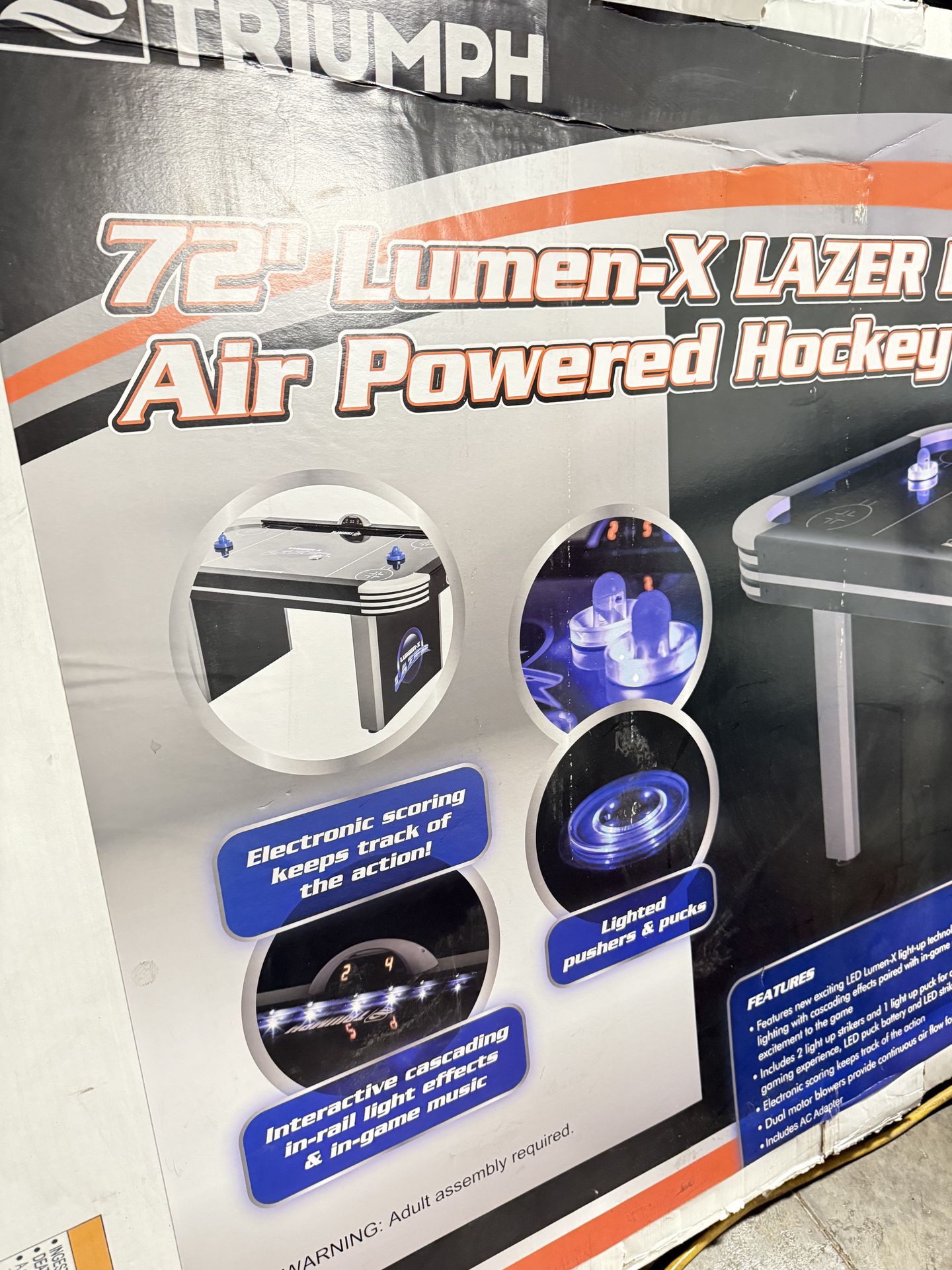 Triumph Lumen-X Lazer 6' Interactive Air Hockey Table Featuring All-Rail