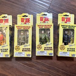Factory Sealed Vintage Original 1998 Hasbro Complete Set Of 4 GI Joe Detachable Keychain Action Figures